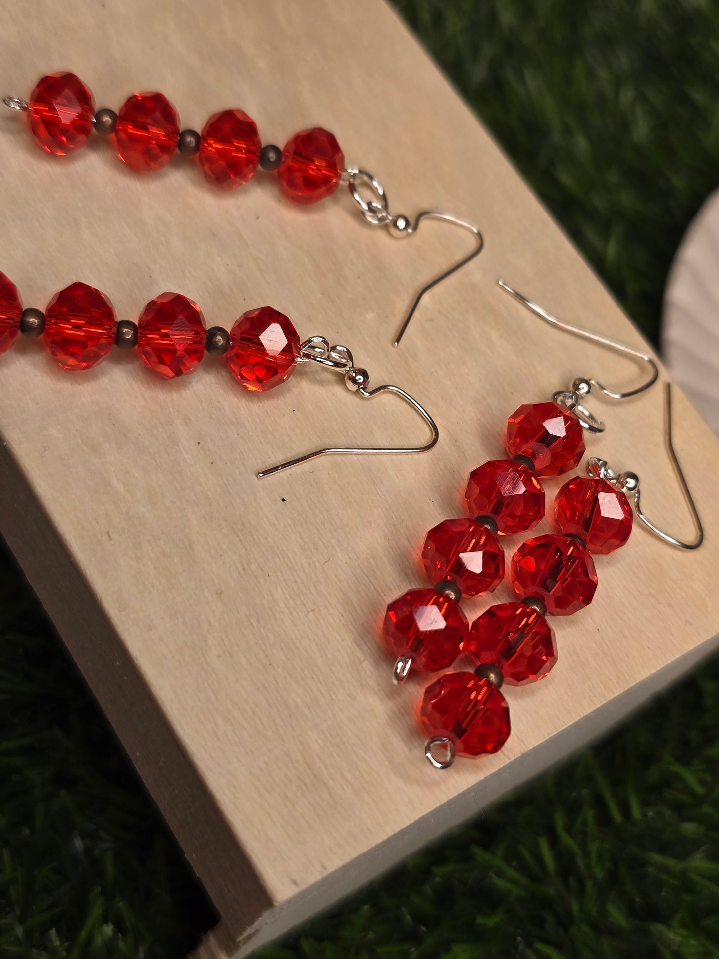 Red drop earrings