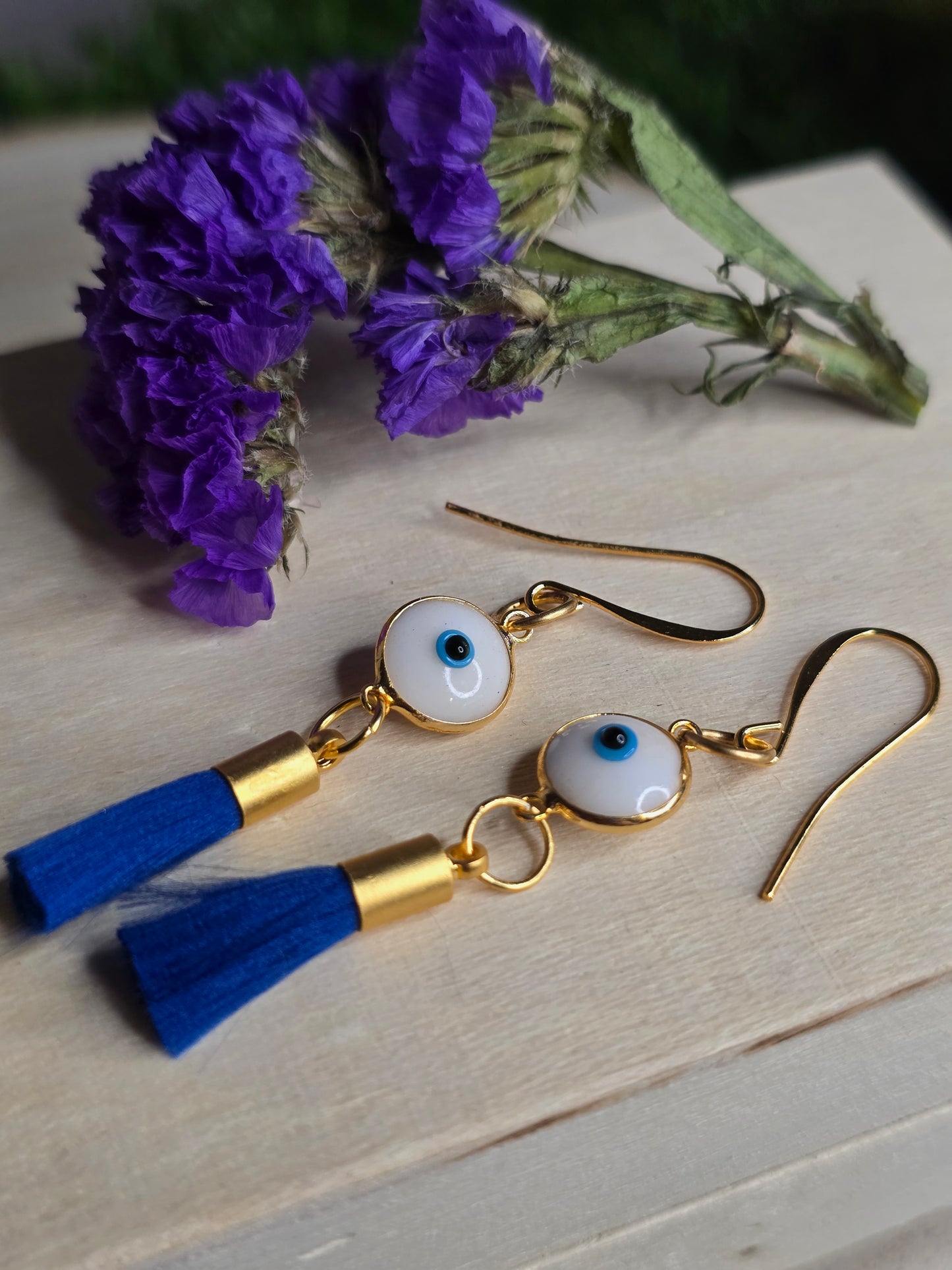 Blue tassel Earrings